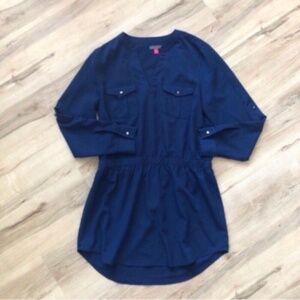 Vince Camuto Navy Midi Dress